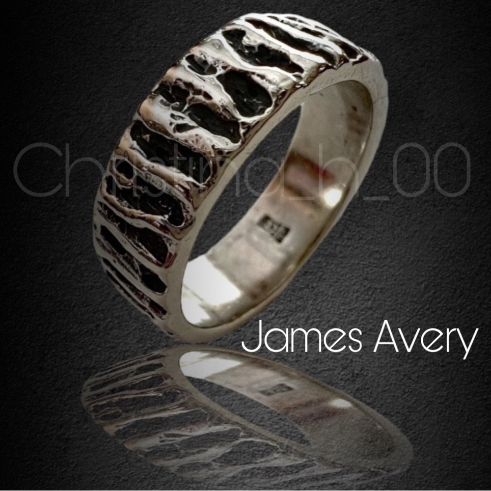 Rare James Avery brutalist deep cut grooves grooved tree bark textured - Picture 3 of 12